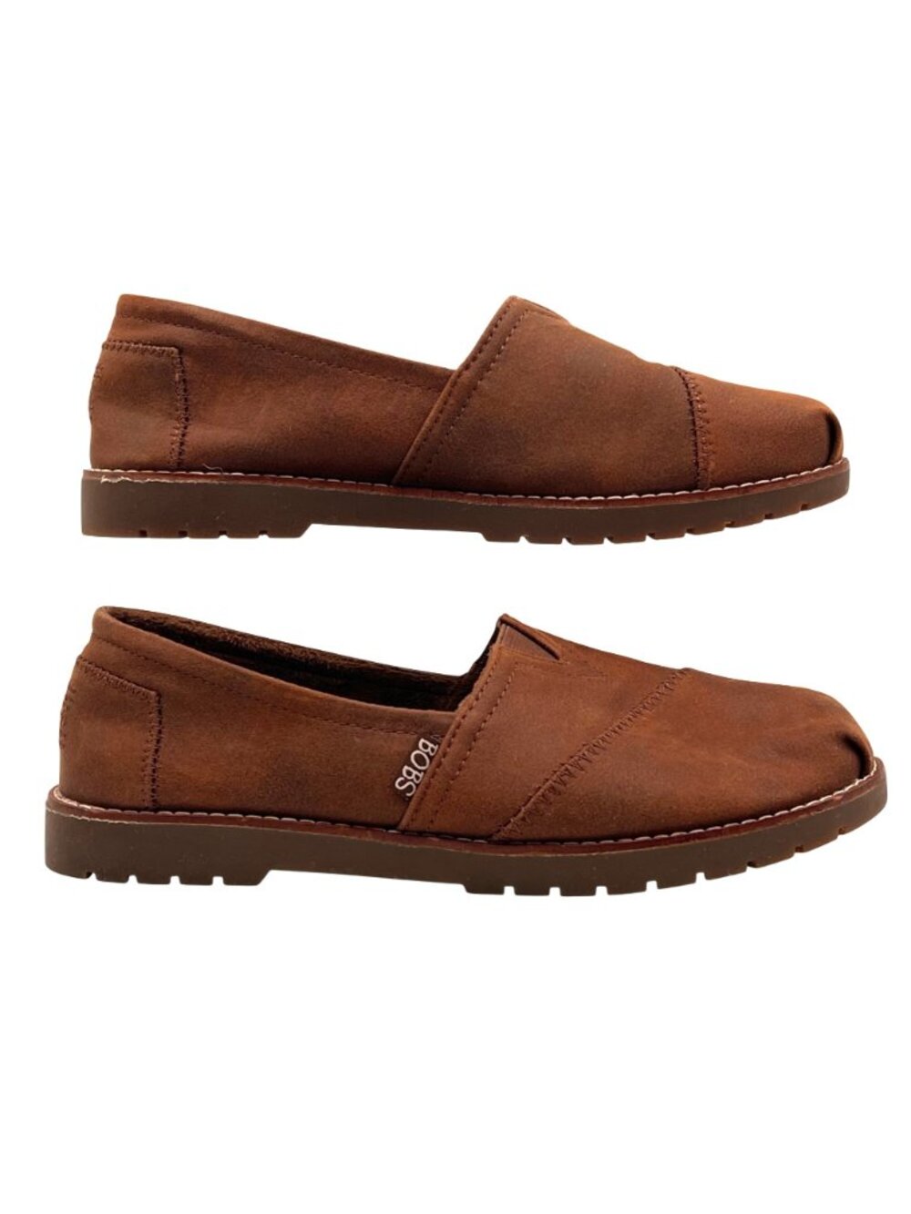 BOBS From Skechers Brown Memory Foam Slip-On Shoes Womens Size 8 With Faux Fur - Picture 2 of 15